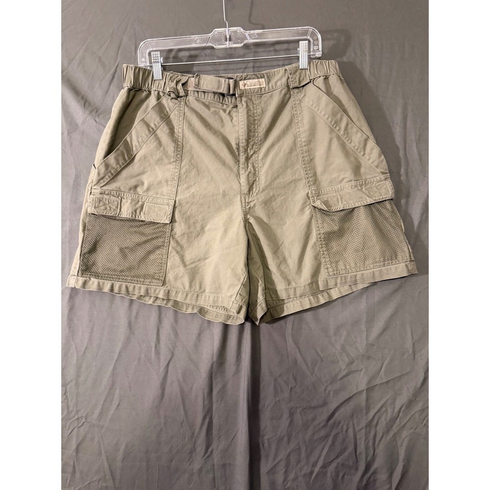 Columbia PFG Half Moon Cargo Shorts Mens Large Sage Green Fishing 6" Inseam